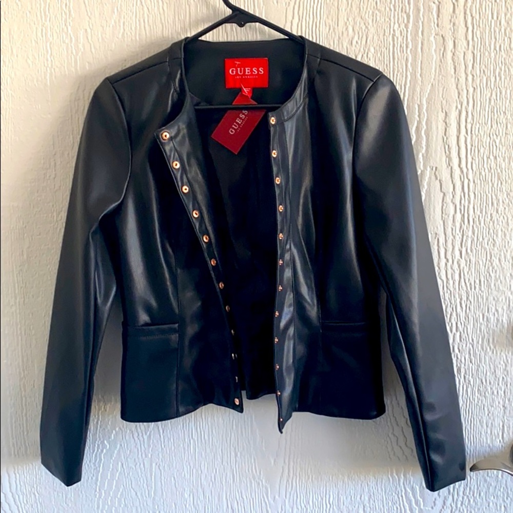 Women’s  GUEES faux leather moto jacket